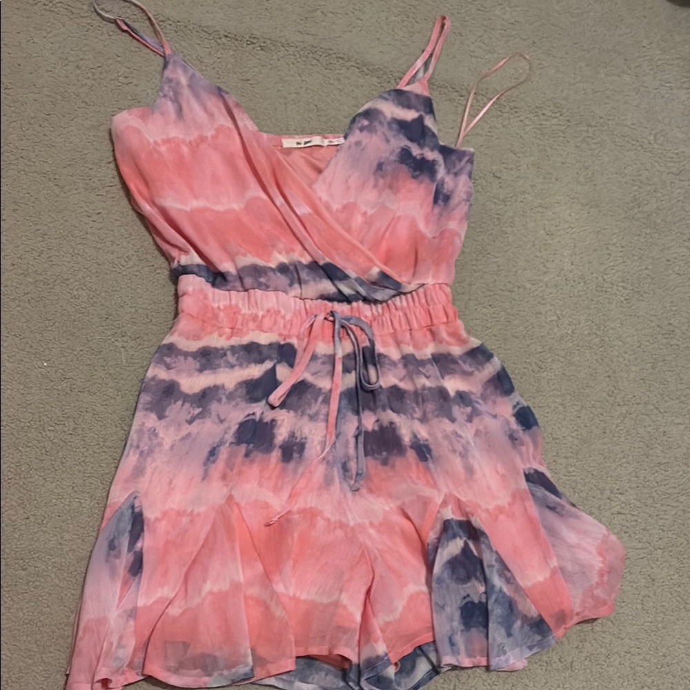 Pink and Blue Tie-Dye Dress